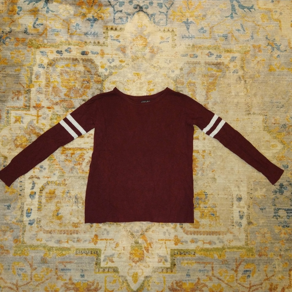 American Eagle Red Varsity Stripe Sweater